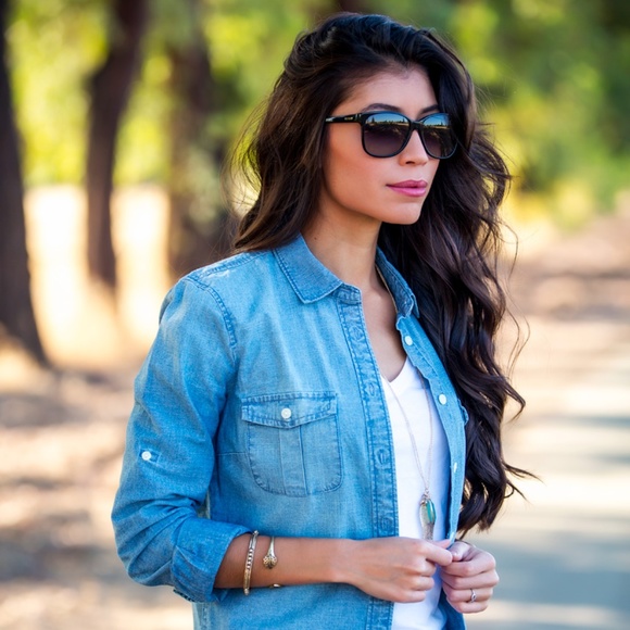 Skye on the Town Tops - Chambray Shirt